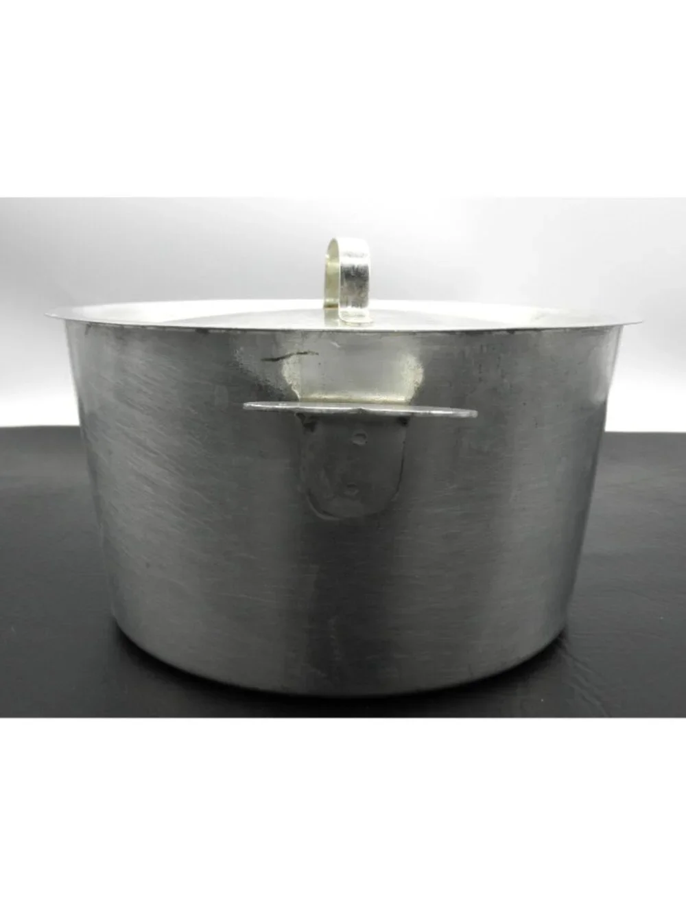 French Charlotte Pot Heart Handles France Flan Custard Pan No 18 with Lid Clean